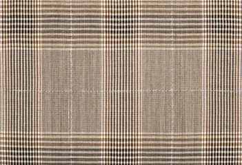 Brown guncheck pattern. Tartan design as background. Checked fabric. - 94022360