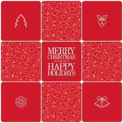 Christmas and New Year. Vector greeting card