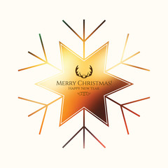 Christmas and New Year. Vector greeting card
