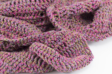 Winter accessories on white background