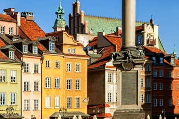 Old town architecture square landmark in warsaw