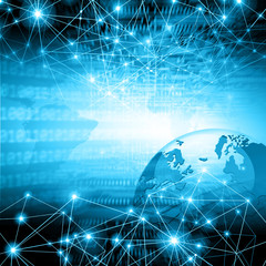 Best Internet Concept of global business. Globe, glowing lines