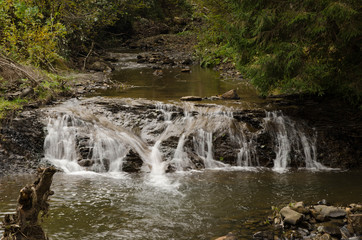 Fototapeta premium Flowing water of Carpathian mountain stream