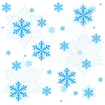 Seamless winter holiday snowflake background vector