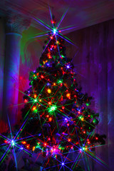 Christmas decorations on the Christmas tree,Rays of light Christ - 94024914