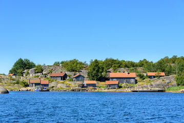 Obraz premium Group of old cottages in the archipelago