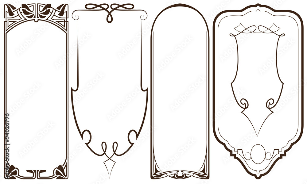 Wall mural vector abstract vintage labels on different versions