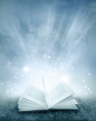 Fototapeta premium Magical fairy tale open book