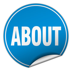 about round blue sticker isolated on white