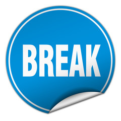 break round blue sticker isolated on white