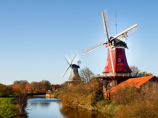 Greetsiel, traditionelle holländische Windmühle