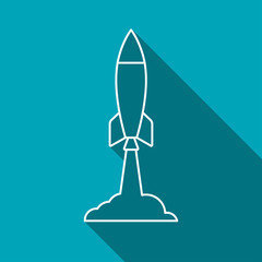 Starting rocket icon, vector illustration