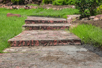 .Garden stone path in park