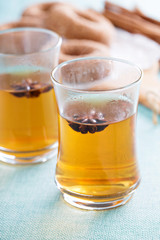 Hot tea with star anise