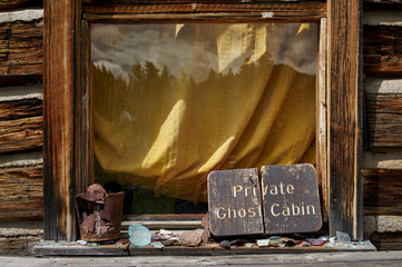 old log cabin in the mountains