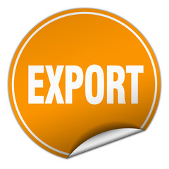 export round orange sticker isolated on white
