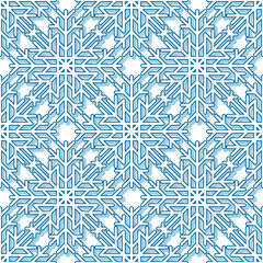 Snowflake seamless pattern. Editable vector. Eps 10