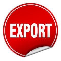 export round red sticker isolated on white