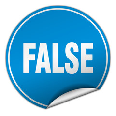 false round blue sticker isolated on white