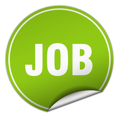 job round green sticker isolated on white
