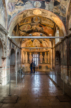 Detail of the decoration of the famous chora church in istanbul