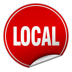 local round red sticker isolated on white