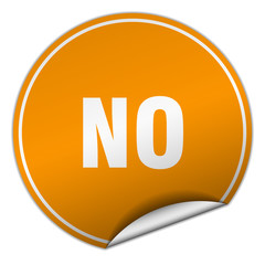 no round orange sticker isolated on white