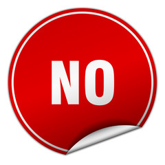 no round red sticker isolated on white