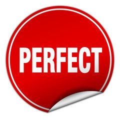 perfect round red sticker isolated on white