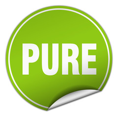 pure round green sticker isolated on white