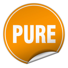 pure round orange sticker isolated on white