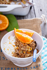 Apple and citrus crumble