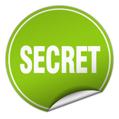 secret round green sticker isolated on white