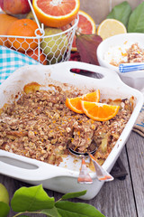 Apple and citrus crumble