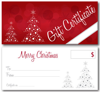 Red christmas gift certificate