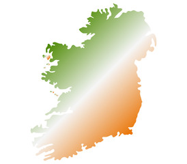 mappa irlanda su sfondo bianco