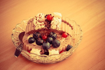 ice cream and berry fruit