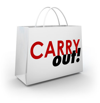 Carry Out Dining Restaurant Shopping Bag Meal To Go