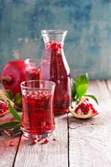 Pomegranate drink with sparkling water
