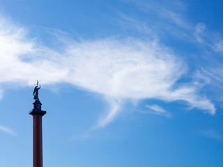 Cloudy sky background with Alexander Column, St.Petersburg, Russ