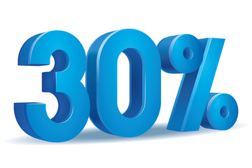 Vector of 30 percent in white background