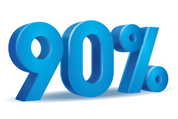 Vector of 90 percent in white background