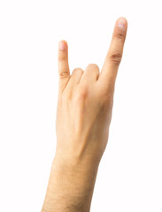 hand with gesture of rock
