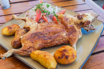 Roasted guinea pig, traditional meal in Peru