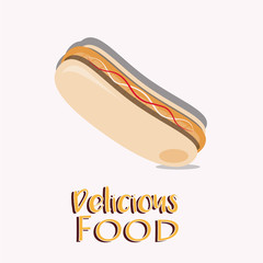 Delicious Food Illustration Over Color Background