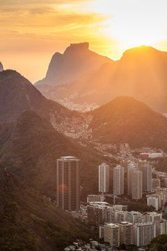Sunset over Rio de Janeiro, Brazil. Taken from Sugarloaf mountain.