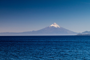 View of Osorno volcano over Llanquihue lake, Chile