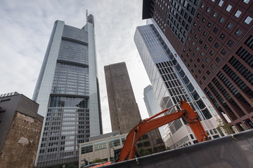 Naklejka premium frankfurt germany skyscrapers