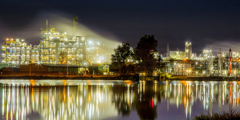 Chemical Industrial  area detail refelction in water