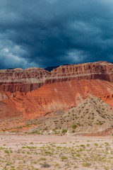 Colorful rock formations in Quebrada de Cafayate, Argentina